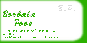 borbala poos business card